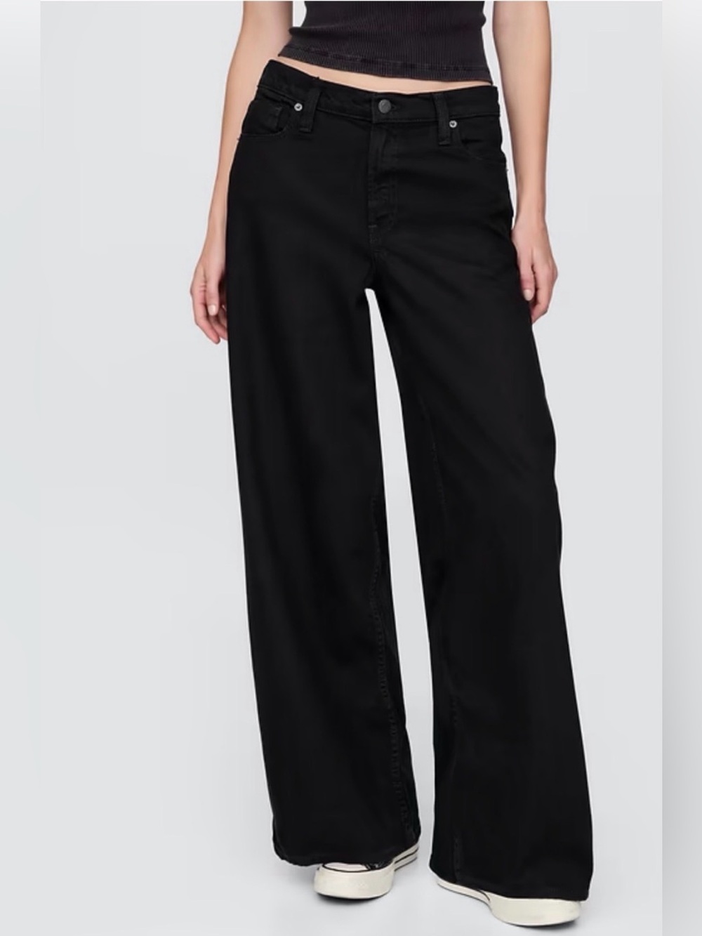 GAP Women’s Baggy Mid Rise Pants in Black